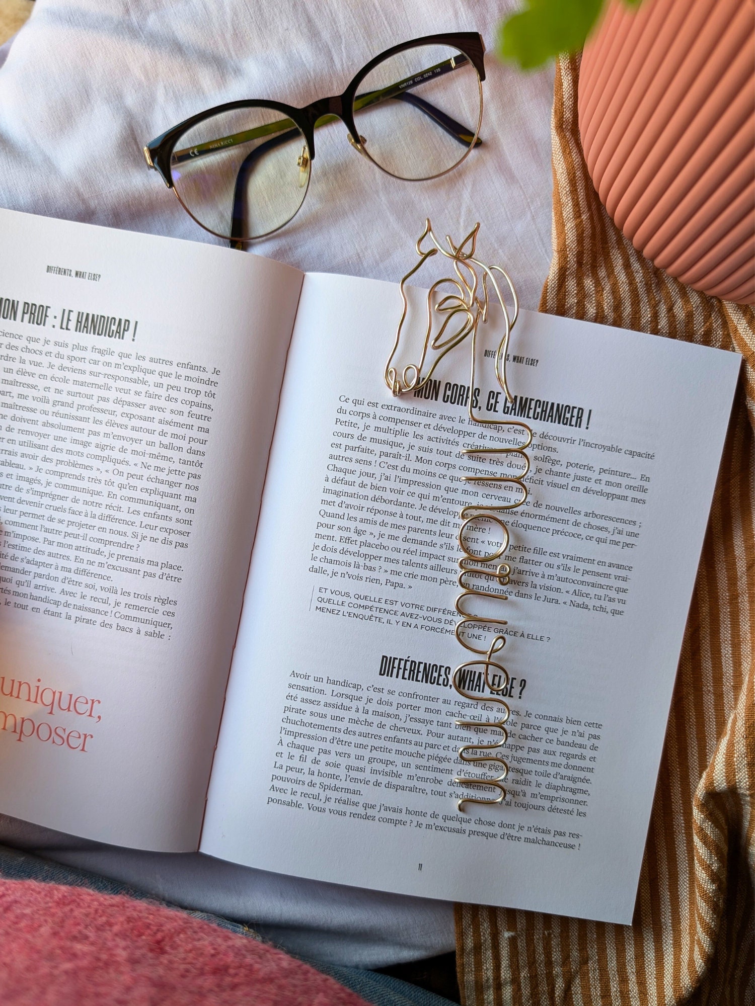Personalized horse head bookmark in wire first name personalized gift