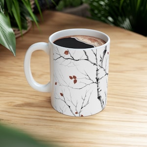 Birch Coffee Mug, Tree Tea Cup, 11oz Mug, Nature Lover Gift, Nature Theme