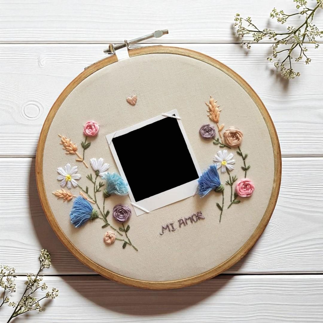 Colorful Flower Instant Camera Photo Frame, Custom Mini Photo Frame ...