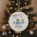 Personalized Baby's First Christmas Bear Hand Embroidered Ornament, Handmade Holiday Decor, Unique Gift for New Baby, Custom Christmas Gift product logo