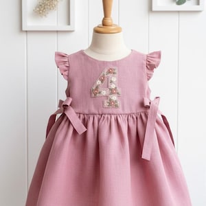 birthday dress 4 4th Birthday Dress, 4 Year Old Birthday Outfit, Flower Girl Dress, Birthday  Dress Pink Tutu, Girl Birthday Dress Pink Flowers Tutu