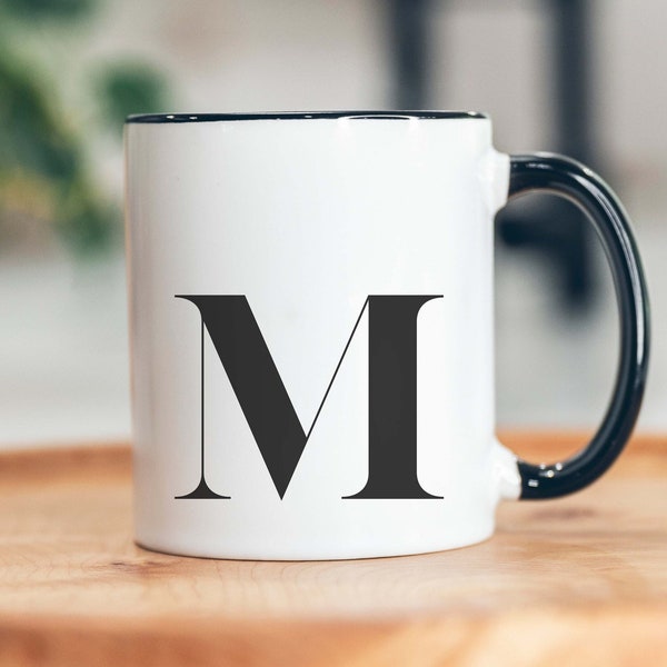 Personal Mug Custom Text Mug Customized Mug Farmhouse Monogram Mug Minimalist Mug Name Initial Mug Customizable Mug Gift Letter Coffee Mug 3