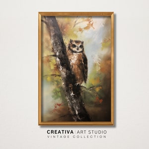 PRINTABLE Vintage Digital Art | Mysterious Wild Owl | Antique Living Room Wall Art Idea | Printable Digital Art