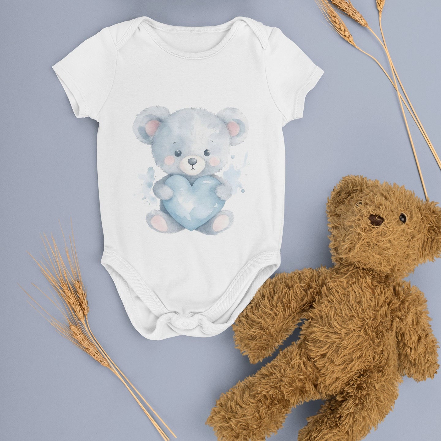 Baby Blue Bear Nursery Clipart digital Download - Etsy