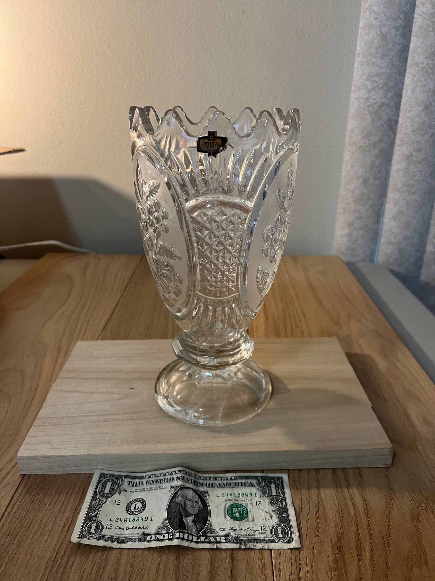 Vintage Zajecar Lead Crystal Vase 10