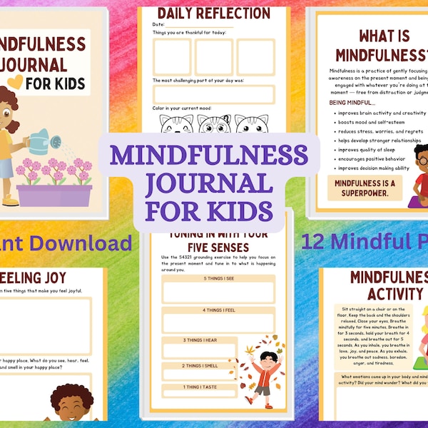 Mindfulness Journal For Kids, Kids Journal, Diary For Kids