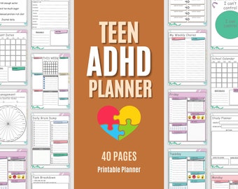 ADHD Journal For Teens, Teen ADHD Planner