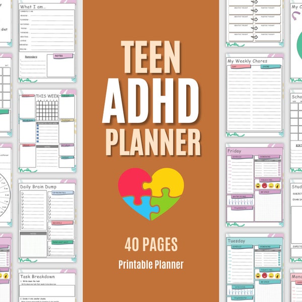 ADHD Journal For Teens, Teen ADHD Planner