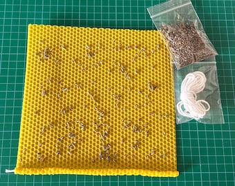 Beeswax Candle Making Kit: 10 Sheets, Wick & Herbs