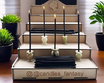 Black Candles 21 sm long and 7 mm thick