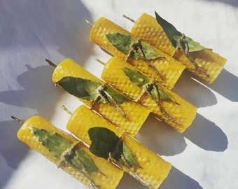 Vela de cera de abeja natural con laurel: Purificación del hogar