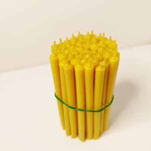 Set of 50 pieces Slim Beeswax Birthday Candles.  10 cm long and 7 mm thick. Bday candles
