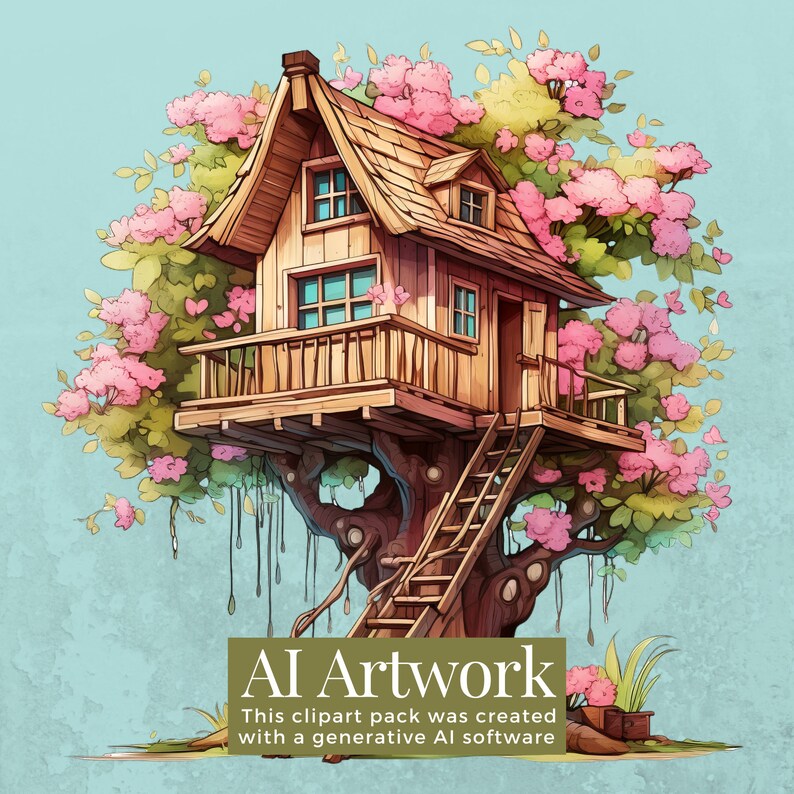 50 Cute Treehouses Clipart Pack INSTANT DOWNLOAD 50 Adorable Treehouse ...