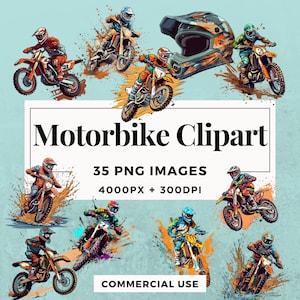 35 Motorbikes Clipart Pack INSTANT DOWNLOAD 35 Motorbike artworks, PNG transparent background images, commercial and personal use. THS004