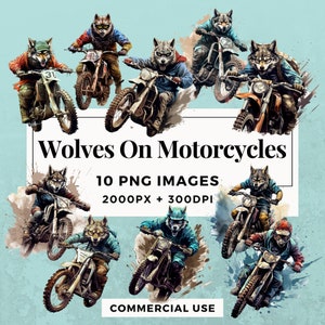 Wolf and Motorcycle - Etsy