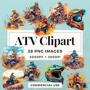 28 VTT Clipart Pack TÉLÉCHARGEMENT INSTANTANÉ 28 illustrations de VTT, images de fond transparent PNG, usage commercial et personnel. THS004