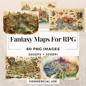60 Fantasy Maps für Rollenspiel Clipart Pack SOFORTIGER DOWNLOAD 60 Illustrationen von Fantasy Maps, PNG Bilder, kommerzielle Nutzung. THS003
