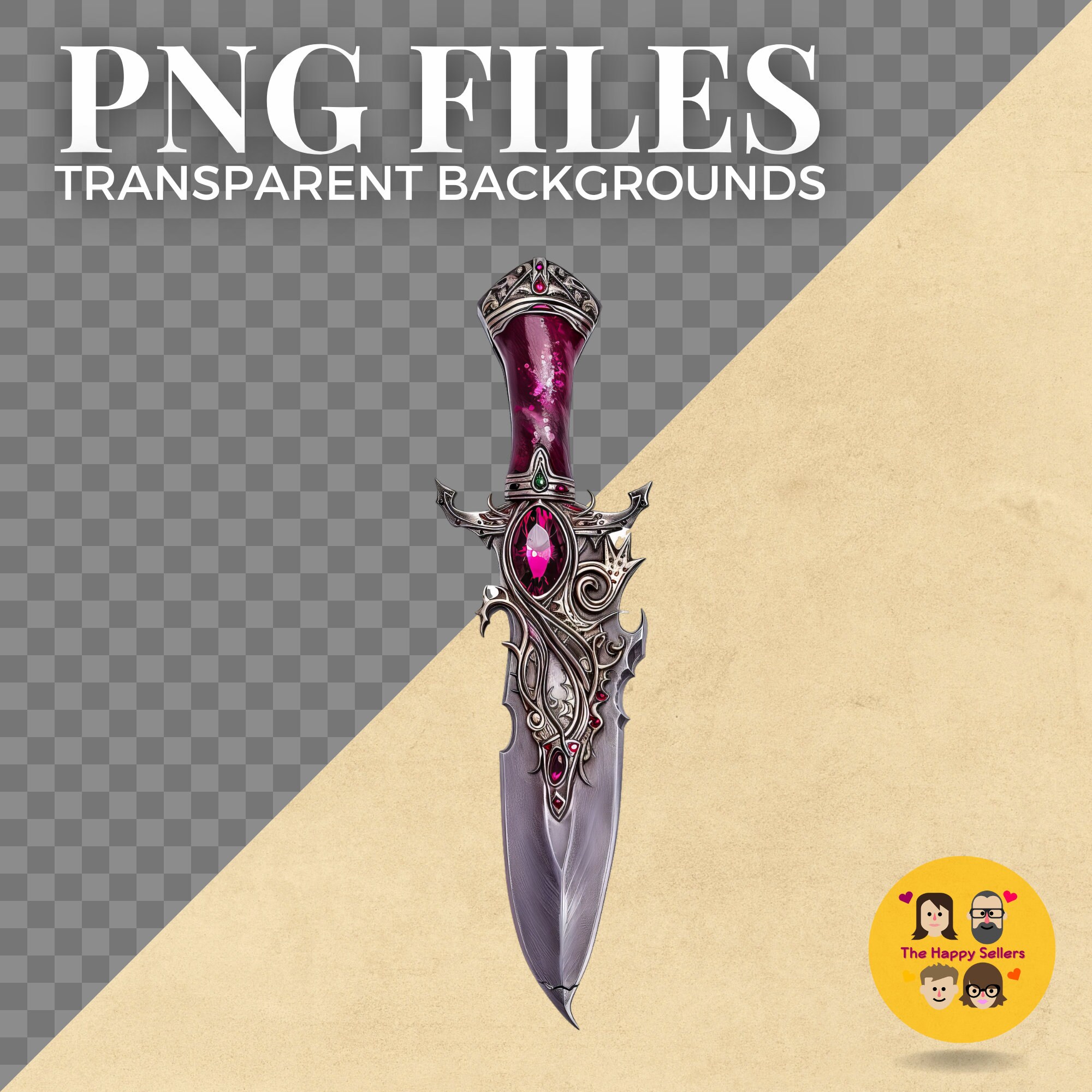 ファンタジーの短剣と短剣のクリップアート 90 点セット - 即時