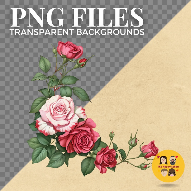 Cartoon Corner Roses 45 Roses Corner Designs Clipart Pack INSTANT DOWNLOAD 45 Elegant Rose ...