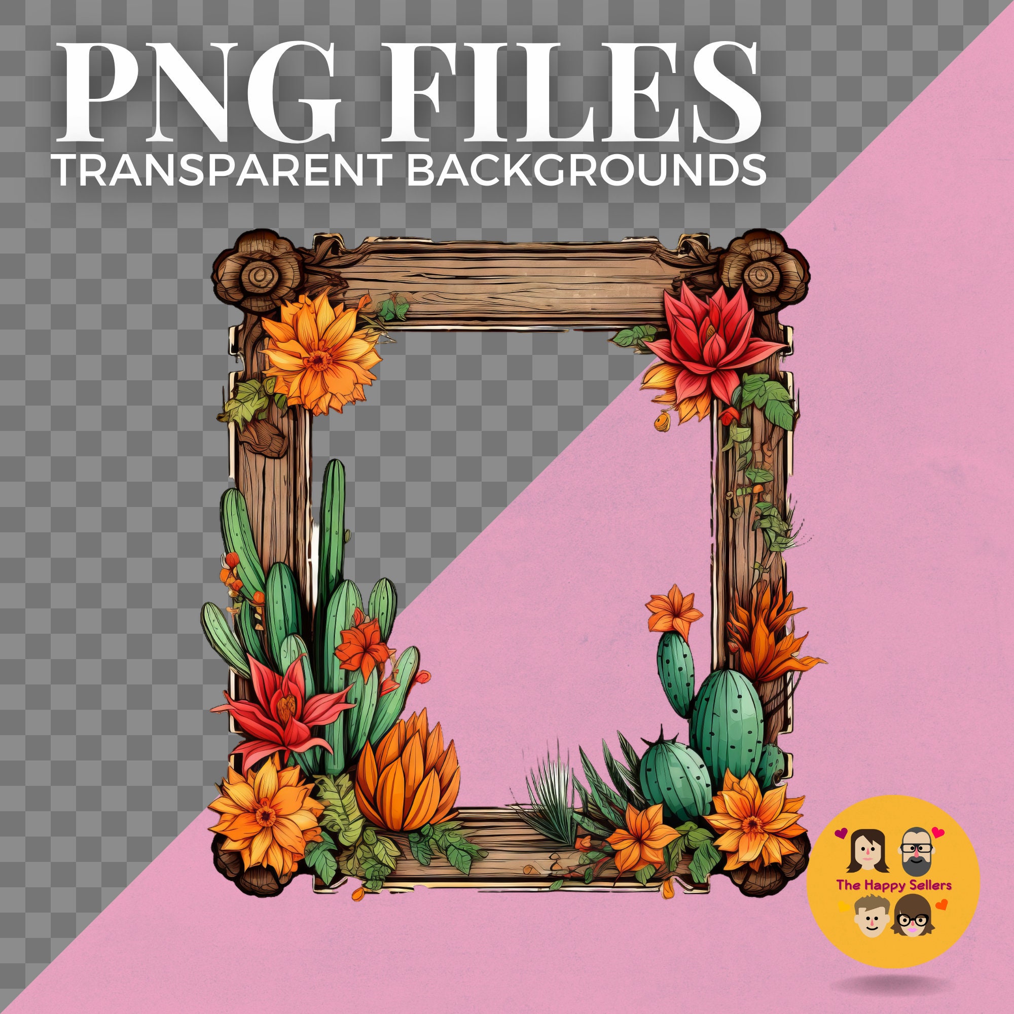 20 Vintage Desert-themed Frames Clipart Pack - INSTANT DOWNLOAD, PNG ...
