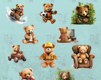 40 pacchetto di clipart di simpatici orsacchiotti DOWNLOAD
