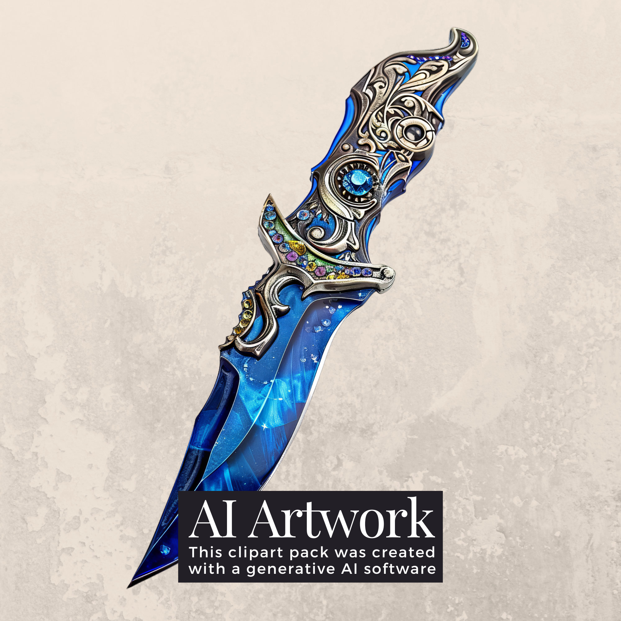 ファンタジーの短剣と短剣のクリップアート 90 点セット - 即時