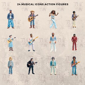 24 Musical Icons Action Figures Clipart Pack INSTANT DOWNLOAD, PNG ...