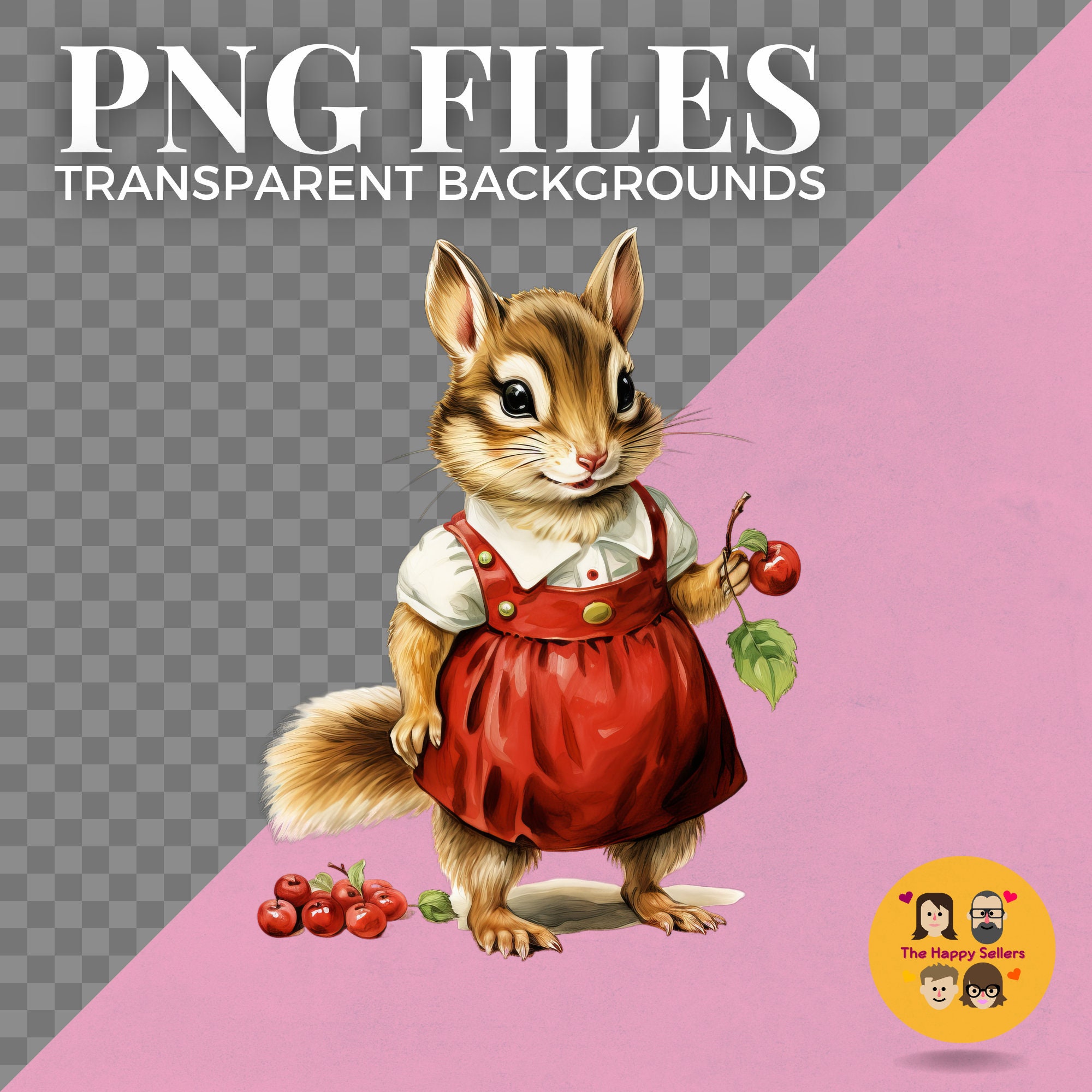 40 Cute Animals With Fruits Clipart Pack INSTANT DOWNLOAD Animal