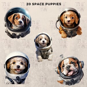 20 Space Puppies Clipart Pack INSTANT DOWNLOAD 20 Adorable Cosmic ...