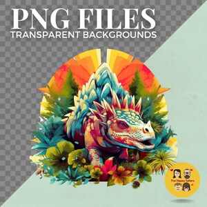 10 Colorful Dinosaurs Clipart Pack INSTANT DOWNLOAD 10 Vibrant Dinosaur ...
