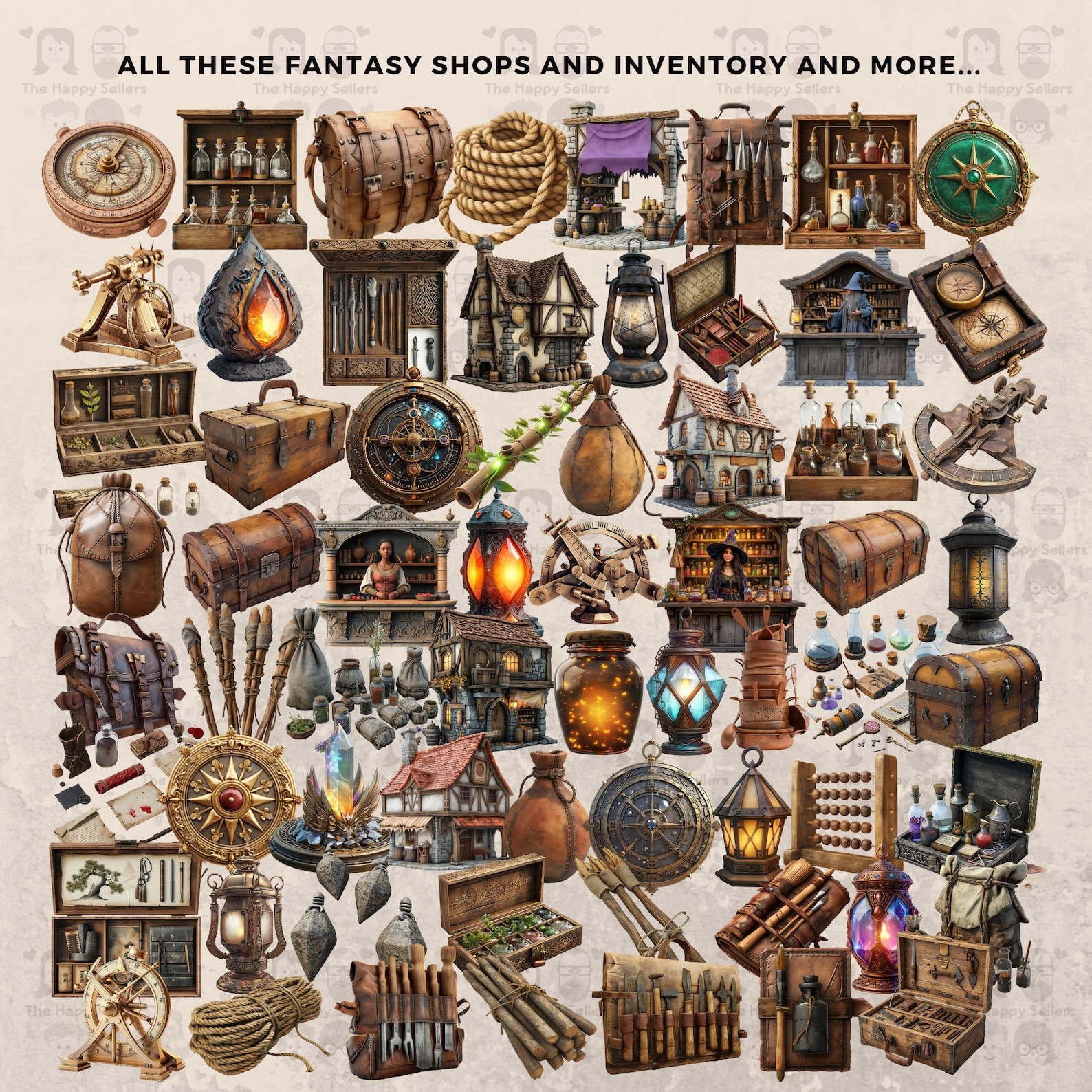 140 Fantasy Shops and Inventory Clipart Bundle #1 - Instant Download ...