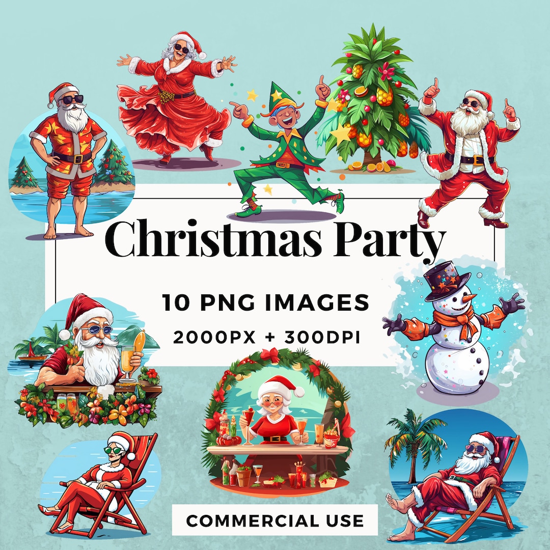 10 Christmas Party Clipart Pack INSTANT DOWNLOAD 10 Christmas Party ...
