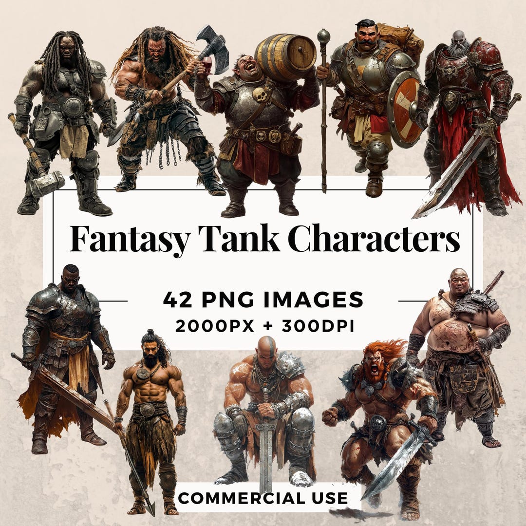42 Fantasy Tank Characters Clipart Pack INSTANT DOWNLOAD 42 Armored ...