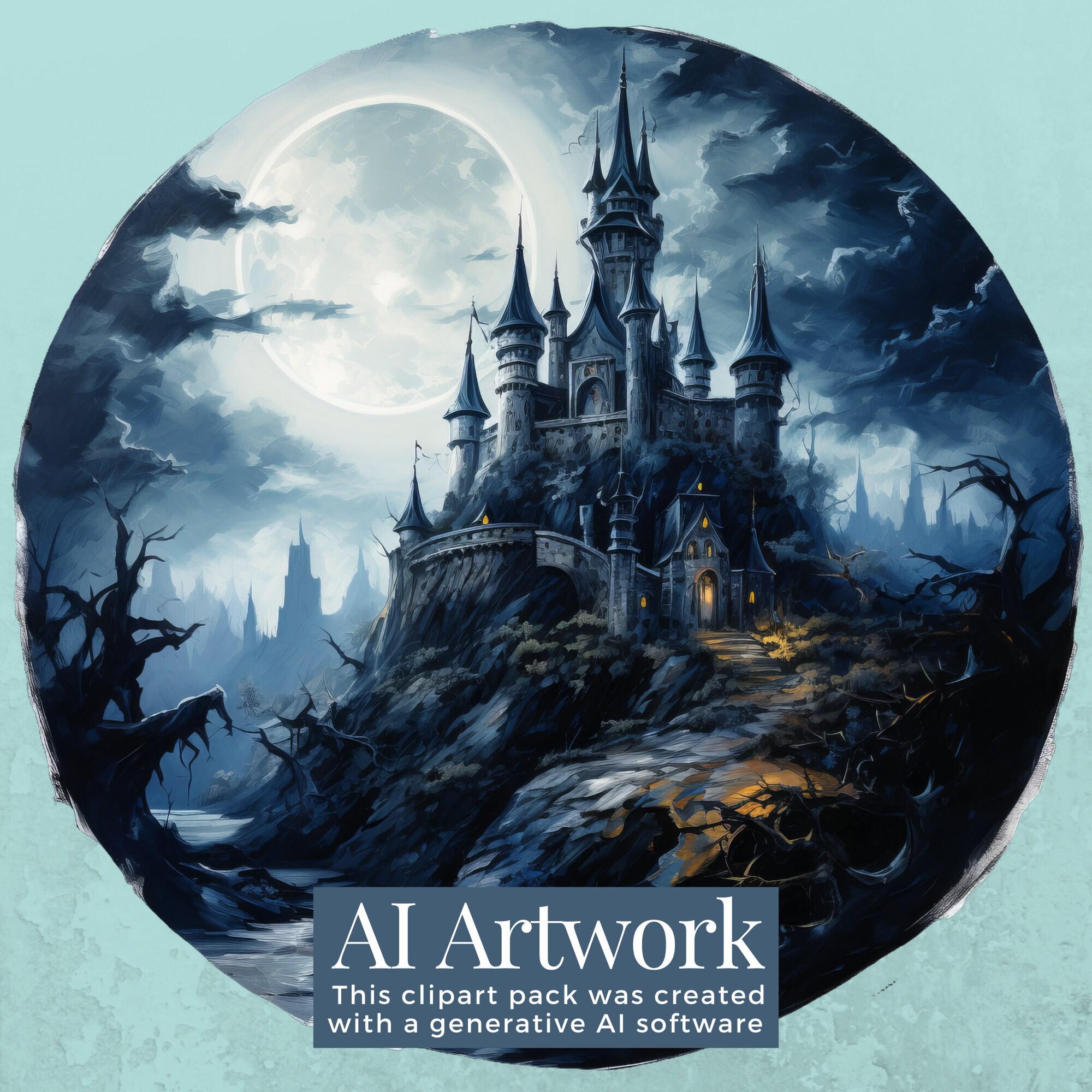 20 Gothic Castles Clipart Pack INSTANT DOWNLOAD 20 Castle Illustrations ...