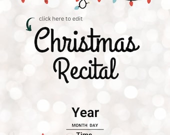 Christmas/Winter Recital Program Trees and Lights (8.5x11)