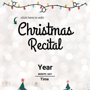 Christmas/Winter Recital Program Trees and Lights (8.5x11)