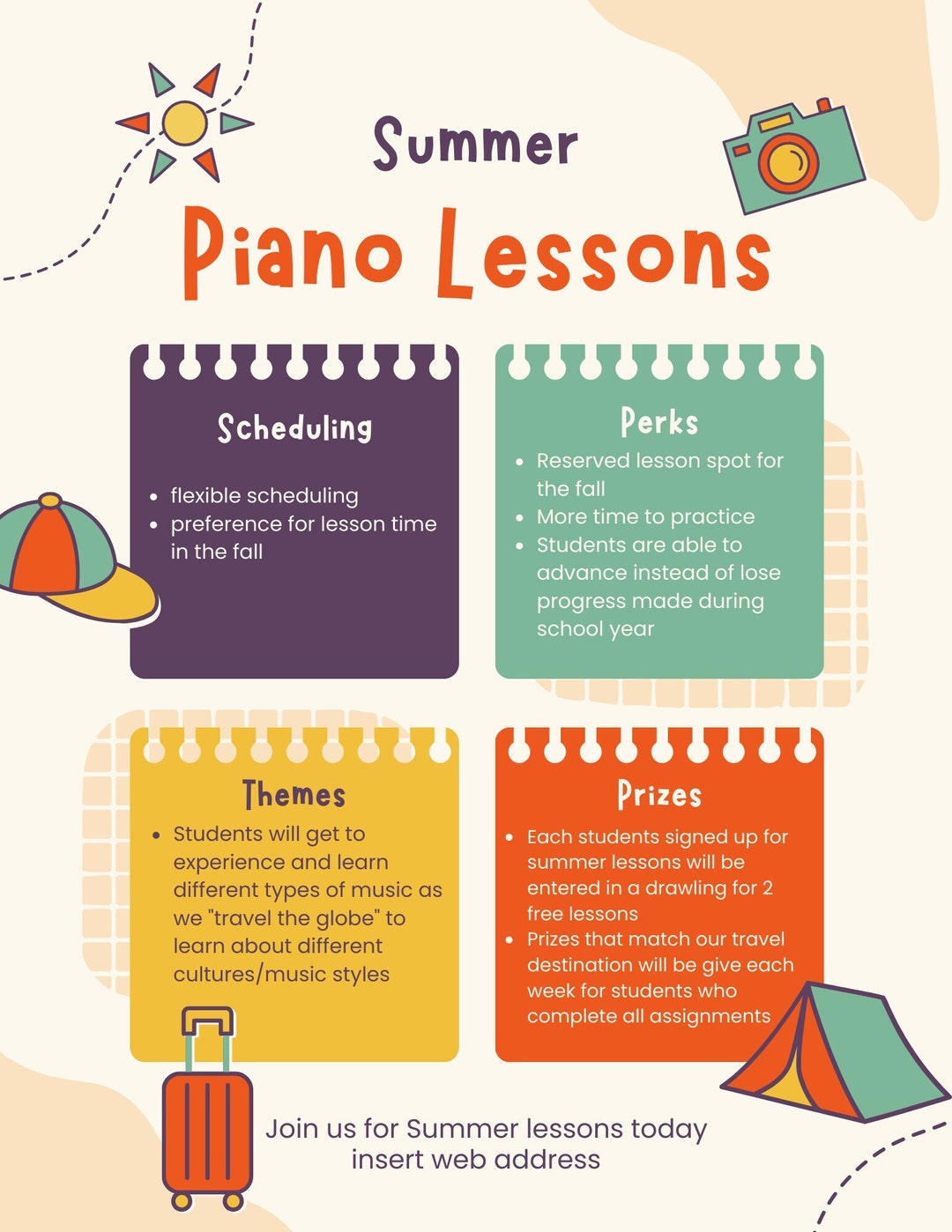 Summer Music Lessons Flyer Etsy