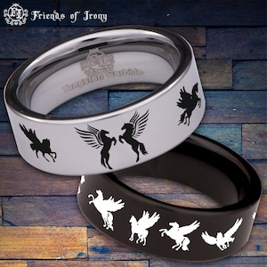 Pegasus Tungsten Carbide Wedding Band Ring