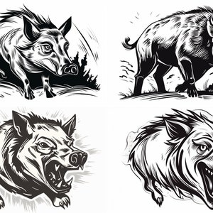 Angry Hog Pig Jabalí Clip Art Bundle