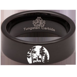 Buck and Doe Moonlight Custom Personalize Laser Engrave Tungsten ...