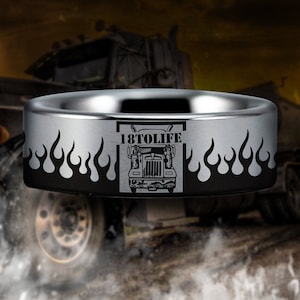 18 bis Leben Trucker Hartmetall Ehering Ring