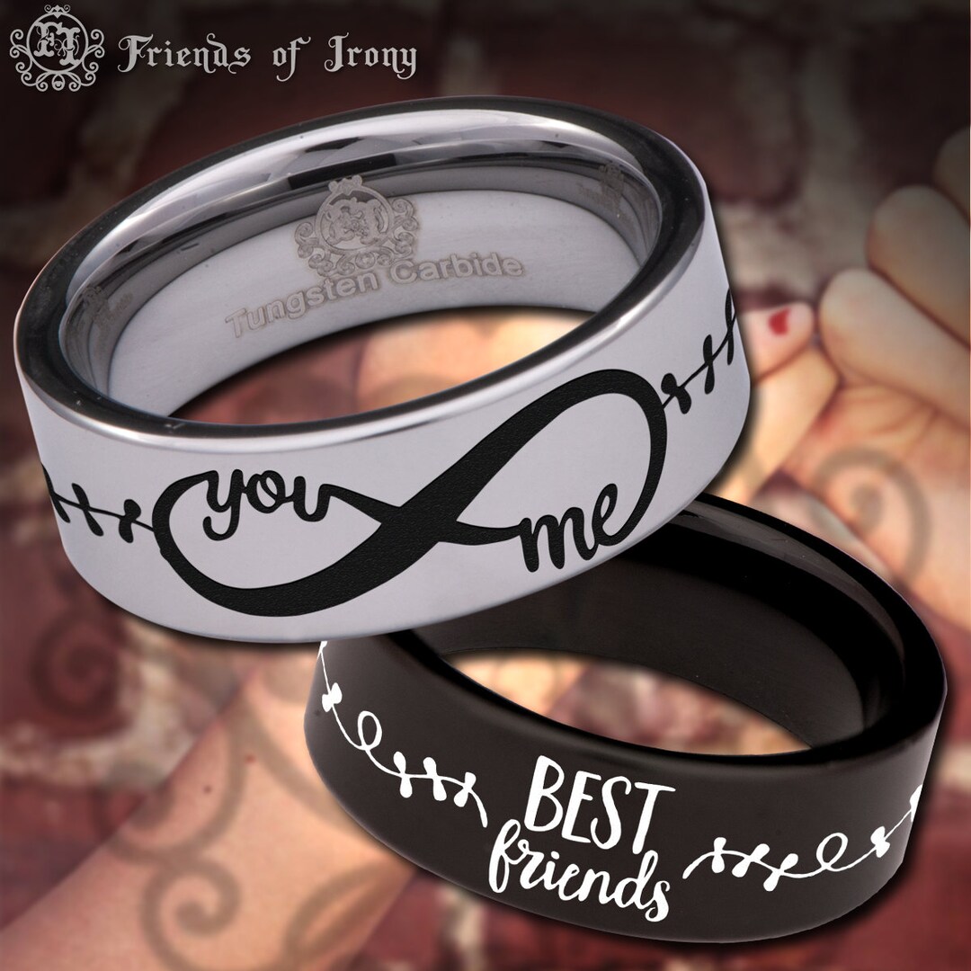 BFF Best Friends Forever Bague de mariage en tungstène avec