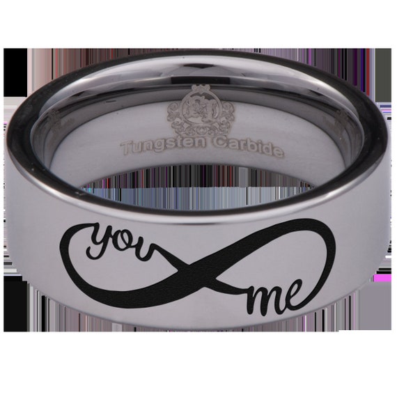 You and Me Infinity Custom Personalize Laser Engrave Tungsten