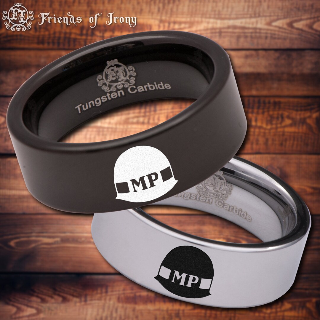 US MP Military Police Tungsten Carbide Wedding Band Ring - Etsy