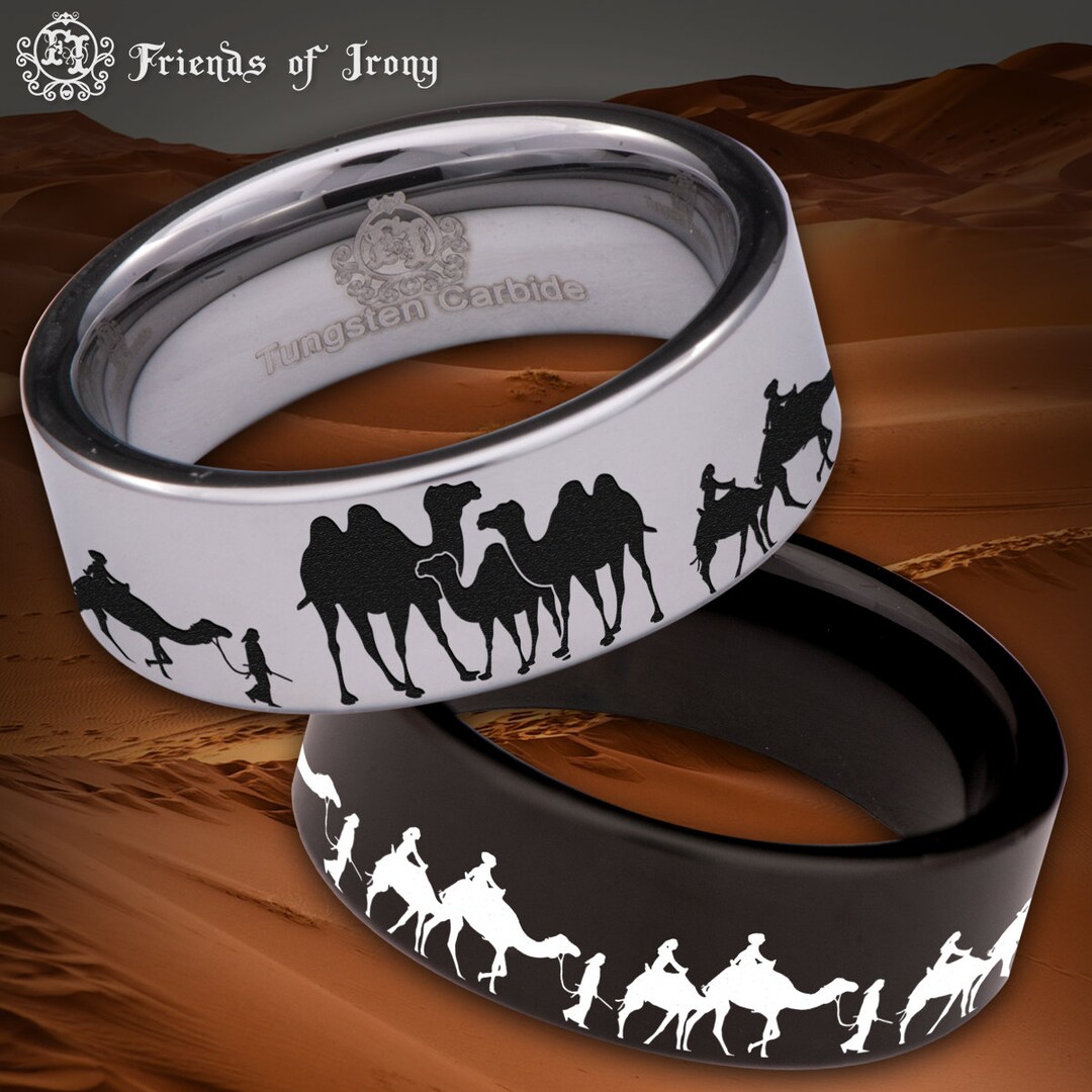 Camel Custom Personalize Laser Engrave Tungsten Wedding Band Ring - Etsy