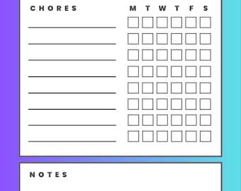 Tabla de tareas semanales