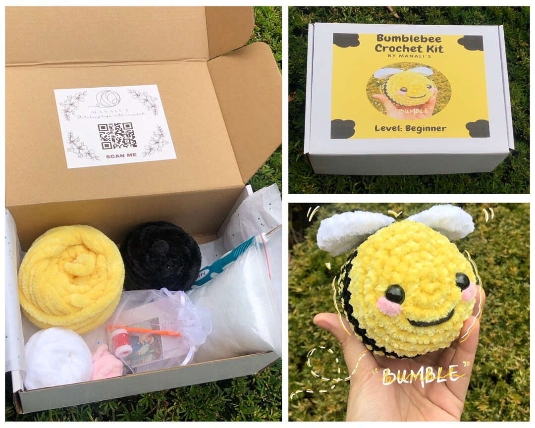 Bumblebee Crochet Kit Gift Animals Plushie Amigurumi Etsy