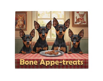 Bone Appe-treats Placemats (Set of 4): Funny Dog Kitchen Table Decor