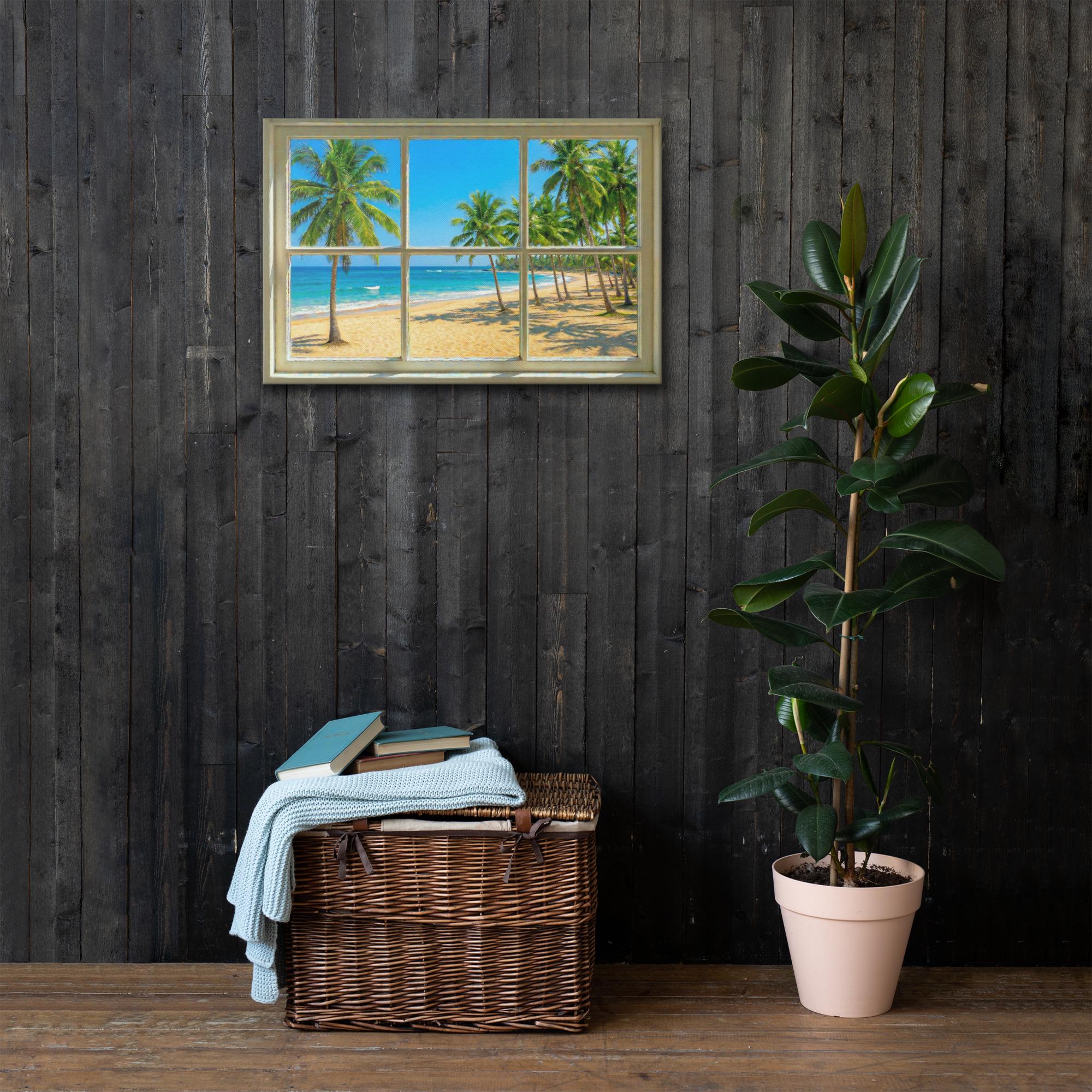 Thin Canvas Tropical Beach Window View : Ocean View Decor Wall Art - Etsy
