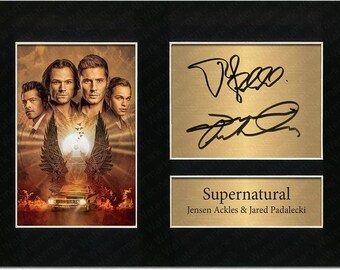 Supernatural Jensen Ackles Jared Padalecki   Signed Limited Edition Pre Printed Memorabilia Photo Reproduction Print